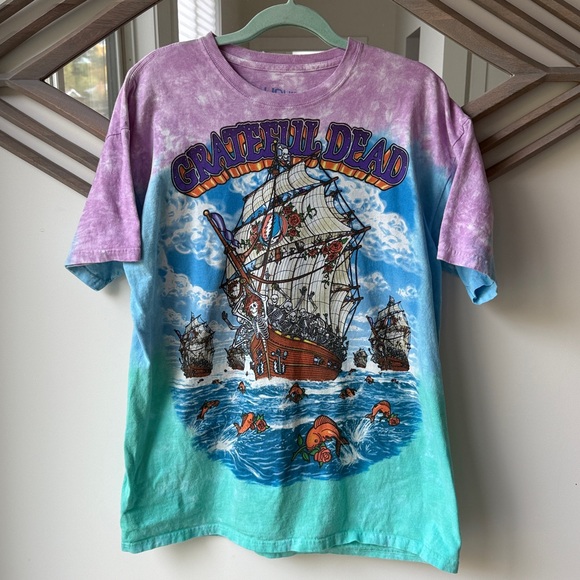 Grateful Dead Liquid Blue ‘Ship of Fools ‘ Tour T Shirt Large - Picture 1 of 5
